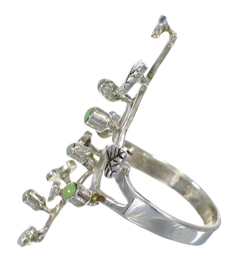 Turquoise Southwest Authentic Sterling Silver Jewelry Ring Size 8-1/4 VX62356